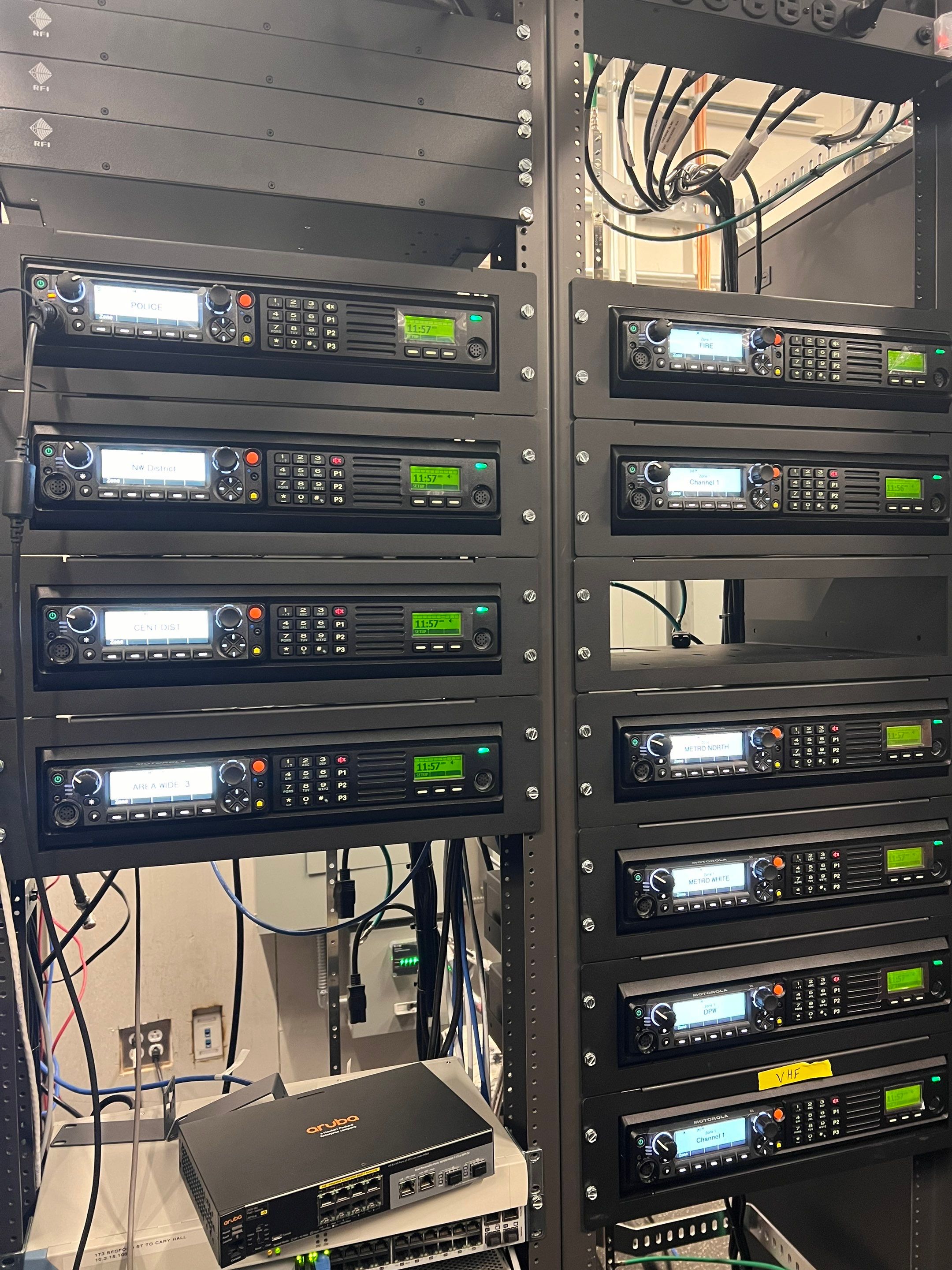 a tower of radio switches